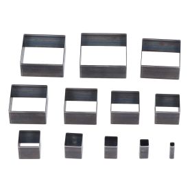 12Pcs Squares Leather Cutting Mold Alloy Steel Die Punch Cutter for Fabric Clay Rubber 5â€‘60mm