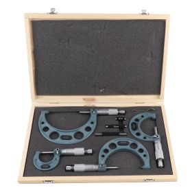 4pcs 0â€‘100mm Metric Outside Micrometers Thickness Gauge Measuring Calipers with Case