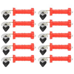 10pcs Insulated Spring Gate Handles With 10 Pcs Insulators For Electric Fence