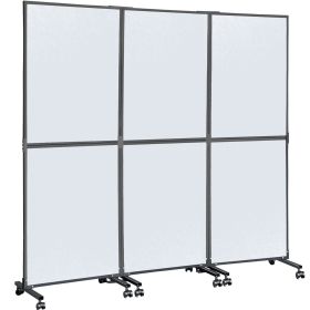 VEVOR Acoustic Room Divider 72" x 66" Office Partition Panel 3 Pack Office Divider Wall Cool Gray Office Dividers Partition Wall Polyester & 45 S