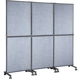 VEVOR Acoustic Room Divider 72" x 66" Office Partition Panel 3 Pack Office Divider Wall Light Gray Office Dividers Partition Wall Polyester & 45