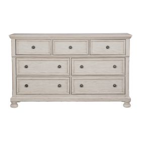 Antique White Finish1pc Dresser of 7 Drawers Traditional Design Hidden Drawer Classic Bedroom Furniture