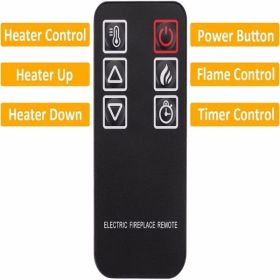 23" Electric Fireplace, 3DInfrared Black Fireplace Electric Insert Heater, with IR Remote Control, Glass View, Adjustable Realistic Logs & Flames