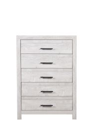 Modern Style 5-Drawer Chest Made with Wood in Gray
