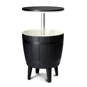 Outdoor Cooler Table, Height-Adjustable Outdoor Cool Bar w/ 10 Gallon Beer and Wine Cooler