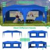 10'x20' Pop Up Canopy Tent with 6 Sidewalls, Ez Pop Up Outdoor Canopy for Parties, Waterproof Commercial Tent with 3 Adjustable Heights, Carry Bag