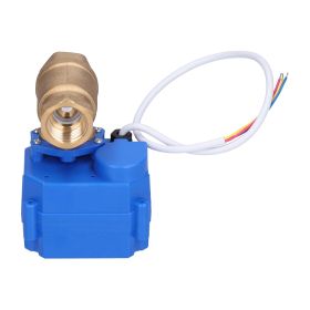 Motorized Ball Valve DN15 Brass Mini Electric Hydraulic Pipe Fittings with Indication DC9â€‘24V