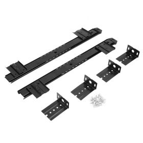 2Pcs Thickened Cold Rolled Steel Computer Desk Keyboard Slide Rail Bracket(black) (Color: Black)