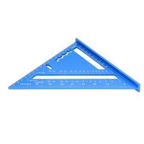 Woodworking Triangle Aluminum Alloy Electrophoretic Paint Clear Scale Triangle Carpenter Square Blue (Color: Blue)