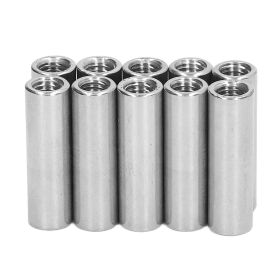 10PCS Female Thread Coupling Nut M8 X 1.25 12 L40mm Round Shape Coupling Nut Set for Connection (Option: as picture)