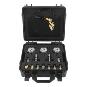 Hydraulic Pressure Test Kit 3 Test Hoses 11 Test Couplings 10 Tee Connectors Hydraulic Test Gauges Set (Option: as picture)