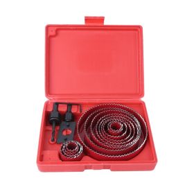 16Pcs Hole Saw Set Kit Red Steel Woodworking Tool for Wood PVC Pipe Plastic Board (Option: as picture)