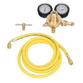 Nitrogen Pressure Gauge Regulator Test Kit Brass Inlet Outlet Connection with 200cm Hose (Option: as picture)