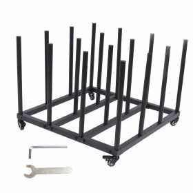 Movable Vinyl Storage Cart Steel Tube Multipurpose Stable Vinyl Roll Holder Storage Rack (Option: as picture)