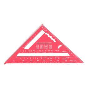 Woodworking Triangle Aluminum Alloy Electrophoretic Paint Clear Scale Triangle Carpenter Square Blue (Color: Red)