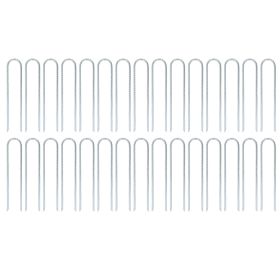 30Pcs U Shaped Stake 12in Metal Trampoline Hook Threaded Ground Anchor for Fixation (Option: as picture)