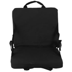 Folding Cushion Outdoor Portable Adjustable Camping Cushion Chair with Backrest Black (Option: as picture)