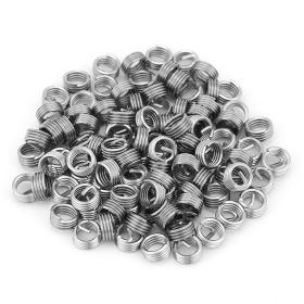 100pcs Stainless Steel Coiled Wire Helical Screw Thread Inserts M6 x 1.0 x 1D Length (Option: as picture)