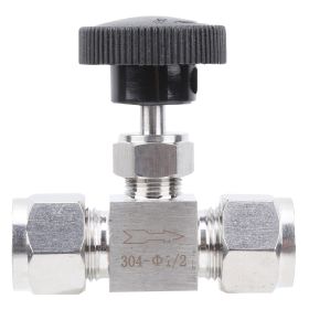 304 Stainless Steel Valve 2â€‘Way High Pressure Needle Flow Control for Water Gas LiquidÐ¤3/8 (Option: 1to2)