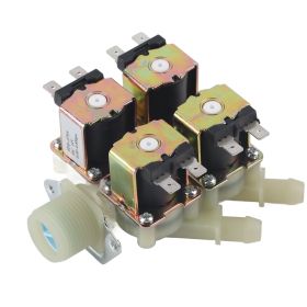 DC 12V DN20 G3/4" 1 in 4 out Plastic Electromagnetic Valve Normally Closed Water Drain Valve (Option: as picture)