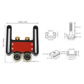 Table Saw Stock Roller Woodworking Double Wheel Sliding Feeding Guide Roller Feather Board Auxiliary Tool (Option: as picture)