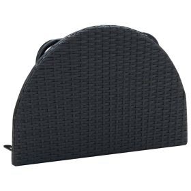 vidaXL Balcony Table 60x60x32 cm Black Poly Rattan (Option: as picture)