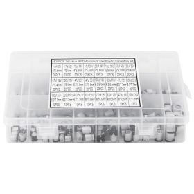 400pcs 24 Values SMD Aluminum Electrolytic Capacitor Assorted Kit 1uF - 1000uF (Option: as picture)