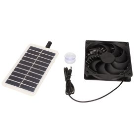 Solar Power Panel Exhaust Fan 15W Energy Saving Odor Removal Portable Solar Powered Air Extractor for Pet Houses RVs (Option: as picture)