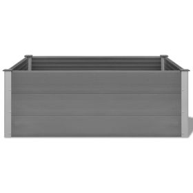 vidaXL Garden Raised Bed WPC 59.1"x39.4"x21.3" Gray (Option: as picture)
