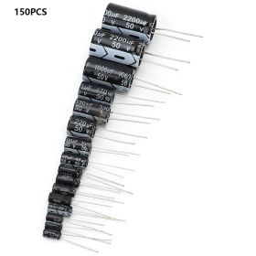 150PCS Electrolytic Capacitor Kit 50V 1uF to 2200uF Electrolytic Capacitor Assortment (Option: as picture)