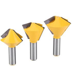 3pcs Set 1/2" Shank Bird's Mouth Glue Joint Router Bit Woodworking Milling Cutter (Option: as picture)