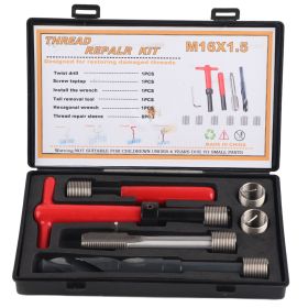 11Pcs Thread Repair Kit Stainless Steel Twisted Drill Wrench Tap Insertion tool M16x1.5 (Option: as picture)