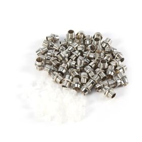50 pcs Silver Color 5mm LED Holders Panel Display Thread Mount Size 8mm (Option: as picture)