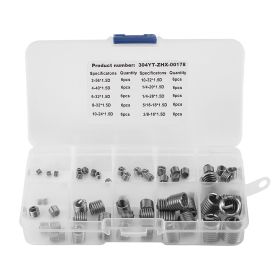 60pcs 304 Stainless Steel Wire Screw Sleeve Thread Repair Insert Assortment Kit (Option: as picture)