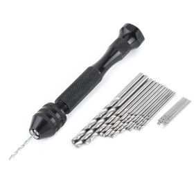 0.3-3.6mm Grasp Range Chuck Hand Twist Drill with 25 HSS Drill Bits Wood Drilling Tool (Option: as picture)