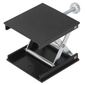 Laboratory Lifting Platform 90x90mm Height Adjustable Measuring Tool Manual Lift Platform Black (Color: Black)