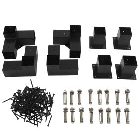 Pergola Bracket Steel DIY Elevated Wood Stand Hardware Kit for Outdoor Woodworking 8pcs (Option: 8 piece set)