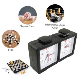 Chess Clock Quartz Electronic Analog Chess Clock Count Up Down Timer Game Timer I-go Count Up Down Timer (Color: Black)