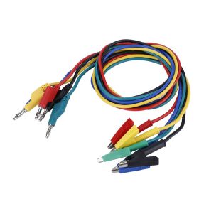5pcs P1037 High Voltage 1M 4mm Banana Plug to Crocodile Clip Cable Test Leads For Multimeter (Option: as picture)