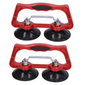 2Pcs Suction Cup Lifter Heavy Duty Dual Cups Portable Glass Holder Puller with Handle 35kg Load (Option: as picture)