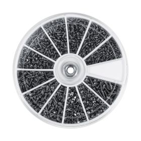 600pcs 12 Kinds of Small Screws Nuts Assortment Kit M1 M1.2 M1.4 M1.6  for Watches Glassess (Option: as picture)