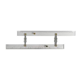 Marine Navigation Parallel Ruler Clear Scale High Accuracy Transparency Boat Ship Drawing Parallel Ruler 450mm/17.71in (Option: 450mm)