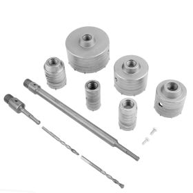 10Pcs TCT Core Drill Set SDS Plus Extension Shank Tungsten Masonry Hole Cutters (Option: as picture)