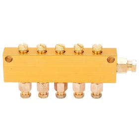 Oil Distributor Adjustable Brass Lube Piston Separator Divider Valve Lubrication System1 in 6 out (Option: 1to5)