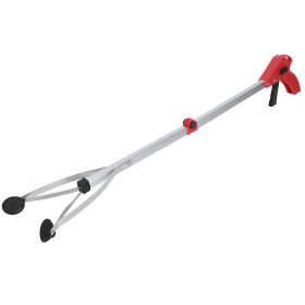Garbage Picker Folding Trash Grabber for Garden Leaves Waste Pick Up(Blue handle) (Color: Red)