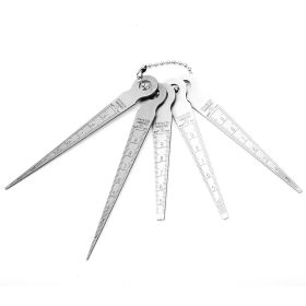 1 Set Stainless Steel Welding Taper Feeler Gauge Rulers Hole Inspection Tool 10mm (Option: as picture)