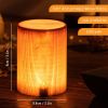 Retro Wood Table Lamp Creative Wood Grain Bedside Lamp Charging Night Light Wooden Base Vintage Desk Lamp Bedroom Birthday Gift