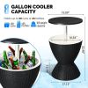 Outdoor Cooler Table, Height-Adjustable Outdoor Cool Bar w/ 8 Gallon Beer and Wine Cooler
