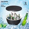 Outdoor Cooler Table, Height-Adjustable Outdoor Cool Bar w/ 8 Gallon Beer and Wine Cooler