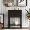 Narrow Console Table,Slim Sofa Table with Three Storage Drawers and Bottom Shelf